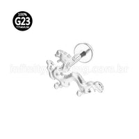 Piercing Labret Titânio Dragão