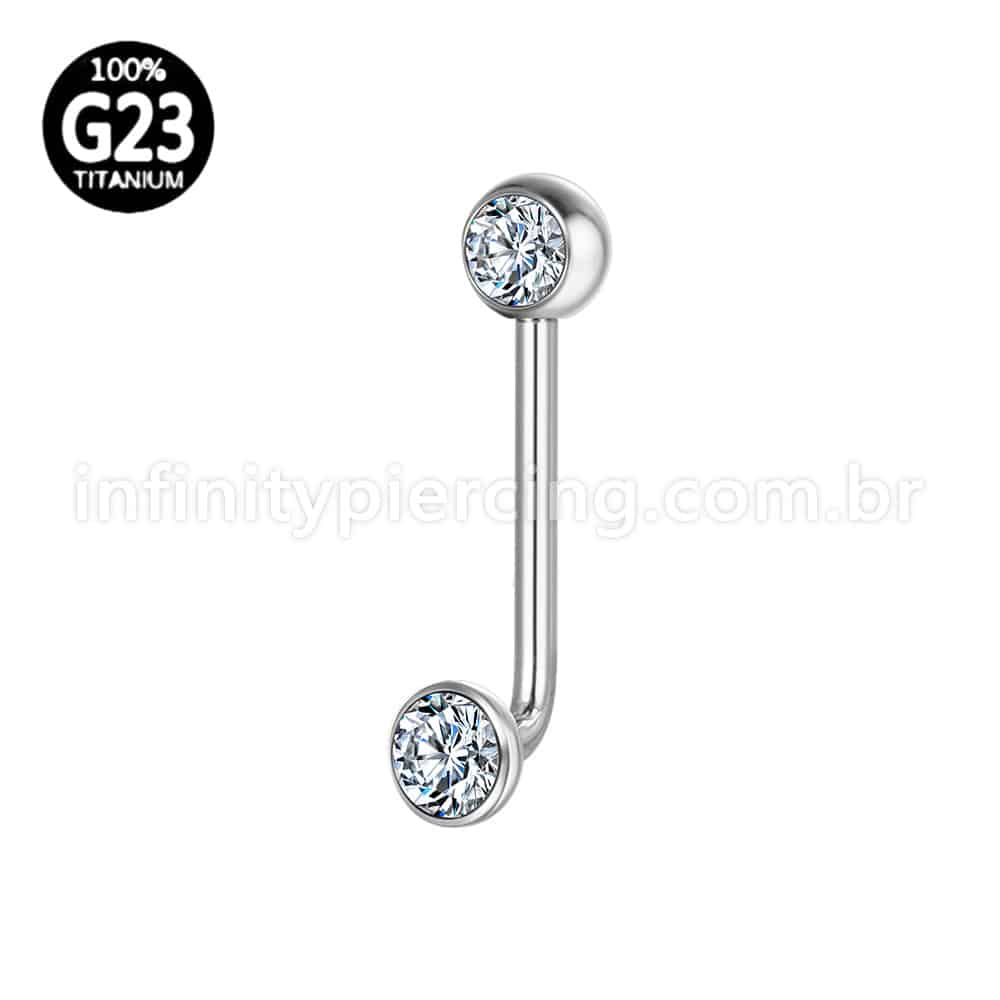 Piercing Titânio Intimo Zircônia Cravada
