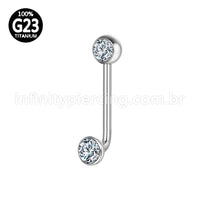 Piercing Titânio Intimo Zircônia Cravada