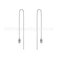 Piercing Palitinho Corrente Aço Cirúrgico Zircônia Oval