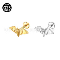 Piercing Labret Titânio Morcego