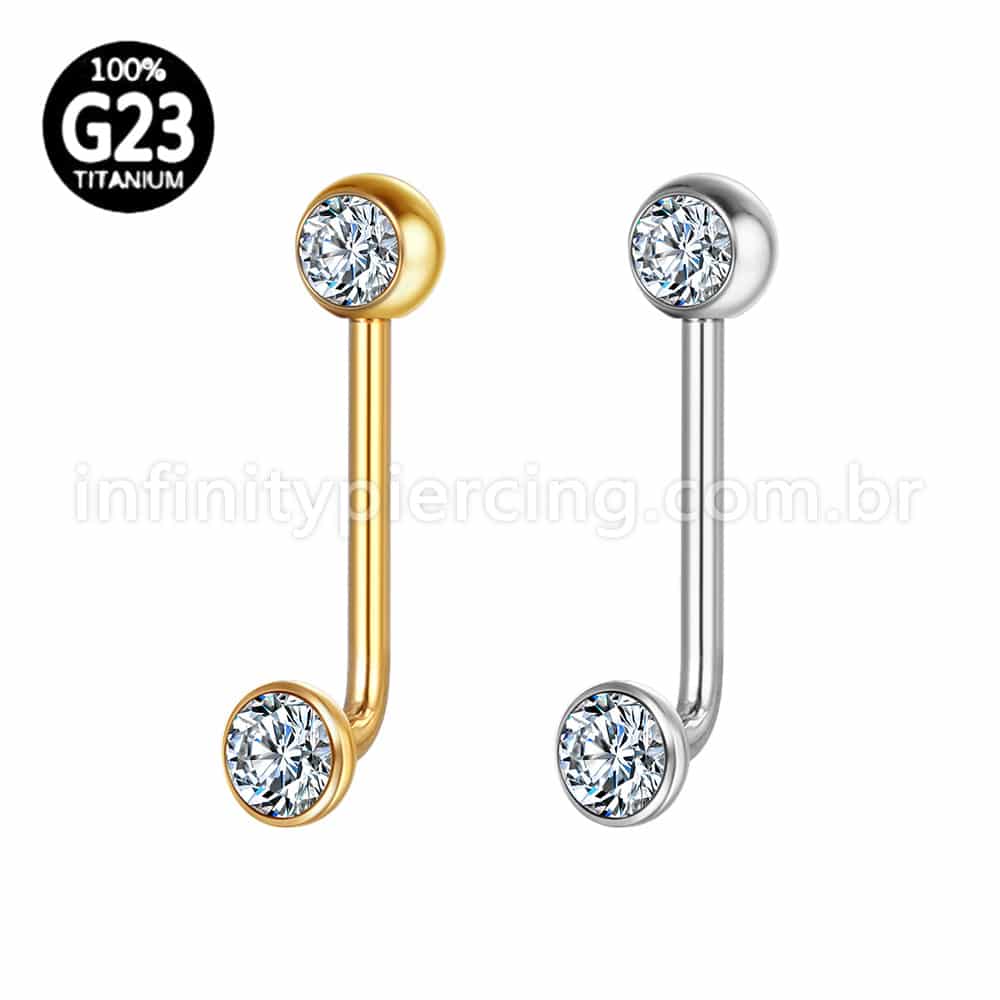 Piercing Titânio Intimo Zircônia Cravada