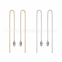 Piercing Palitinho Corrente Aço Cirúrgico Zircônia Oval