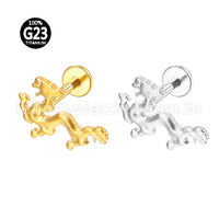 Piercing Labret Titânio Dragão