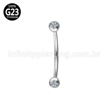 Piercing Minibarbell Curvo Titânio Com Zircônia