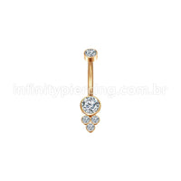 Piercing Banana Aço Cirúrgico Indiano Zircônia