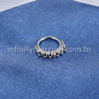 Piercing Argola Titânio Segmento Articulado Indiano Zircônia
