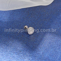 Piercing Labret Titânio Redondo Zircônia Cravejada