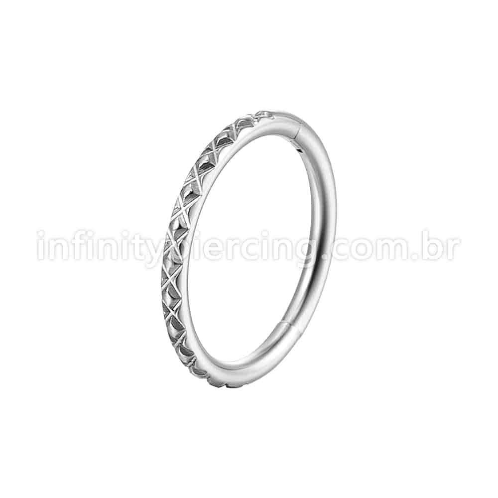 Piercing Argola Segmento Articulado Aço Cirúrgico Detalhado
