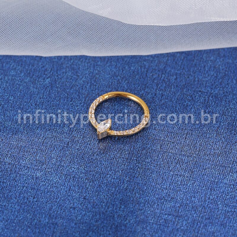 Piercing Argola Aço Cirúrgico Zircônia Cravejada