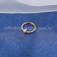 Piercing Argola Aço Cirúrgico Zircônia Cravejada