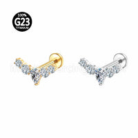 Piercing Labret Titânio Cluster 5 Zircônias