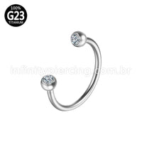 Piercing Ferradura Titânio Zircônia