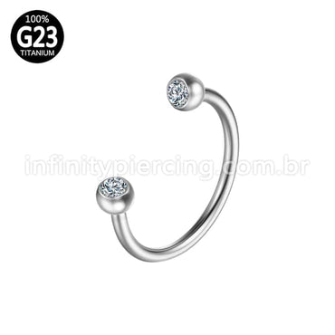 Piercing Ferradura Titânio Zircônia