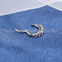 Piercing Argola Titânio Segmento Articulado Indiano Zircônia