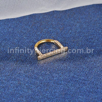 Piercing Meia Argola Titânio Segmento Articulado Zircônia Lateral