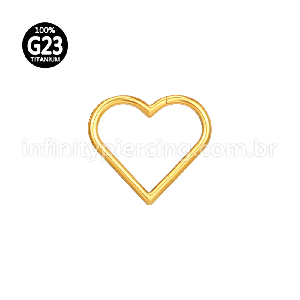 Piercing Coração Liso Titânio Segmento Articulado
