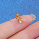 Piercing Labret Titânio Cavalo Zircônia Cravejada