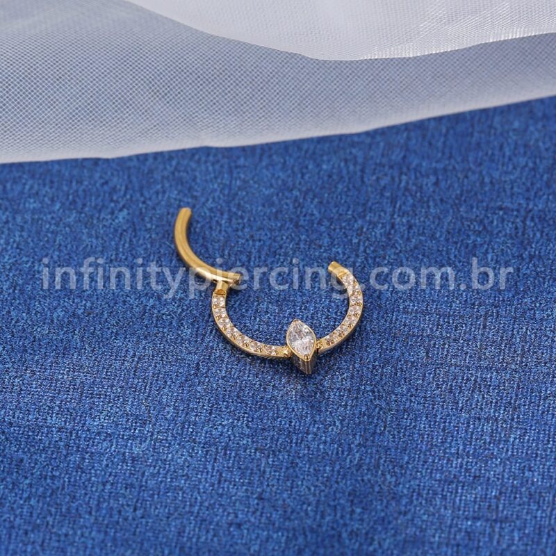 Piercing Argola Aço Cirúrgico Zircônia Cravejada