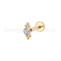 Piercing Labret Aço Cirúrgico Indiano Zircônia