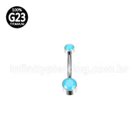 Piercing Banana Titânio 2 Pedras Opala