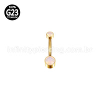 Piercing Banana Titânio 2 Pedras Opala