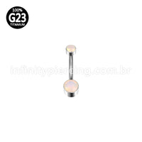 Piercing Banana Titânio 2 Pedras Opala