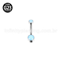 Piercing Banana Titânio 2 Pedras Opala