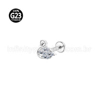 Piercing Labret Titânio Cisne Zircônia