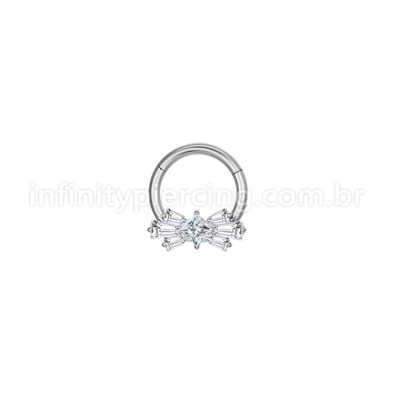 Piercing Argola Aço Cirúrgico Laço Zircônia