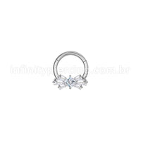Piercing Argola Aço Cirúrgico Laço Zircônia