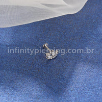 Piercing Labret Titânio Zircônia Cravejada