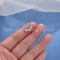 Piercing Argola Titânio Segmento Articulado Indiano Zircônia