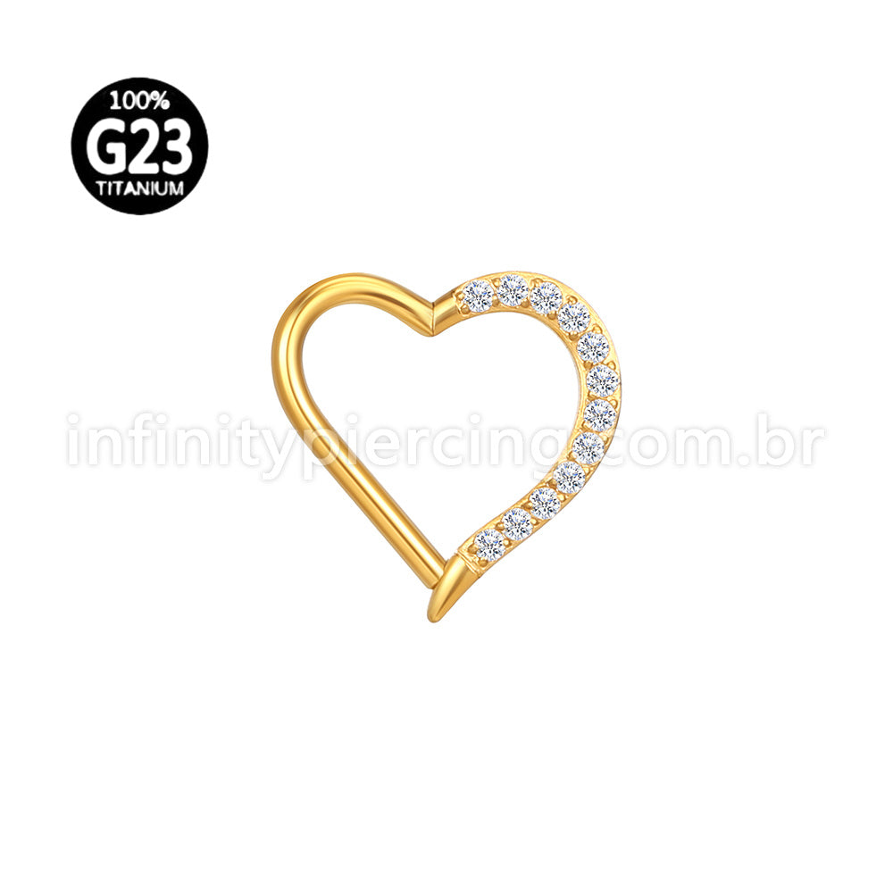 Piercing Coração Titânio Segmento Articulado