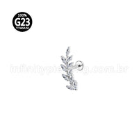 Piercing Labret Titânio Galho Zircônia