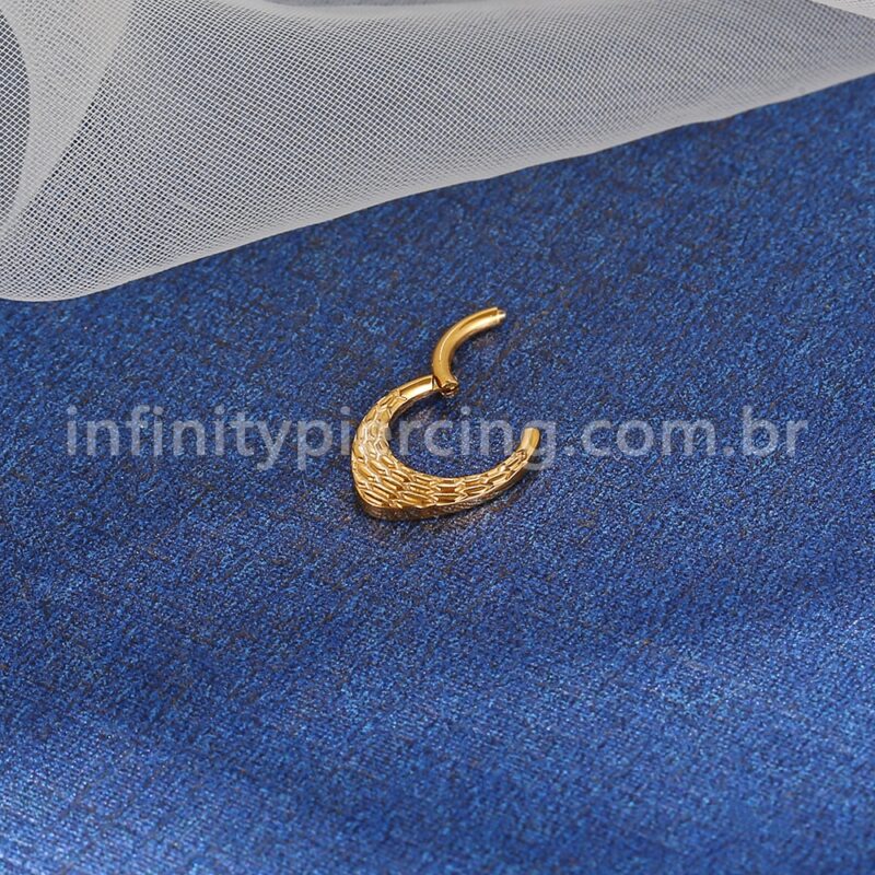 Piercing Argola Gota Titânio Segmento Articulado Detalhada