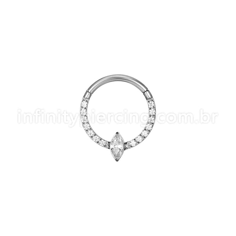 Piercing Argola Aço Cirúrgico Zircônia Cravejada