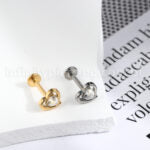 Piercing Labret Titânio Coração Zircônia