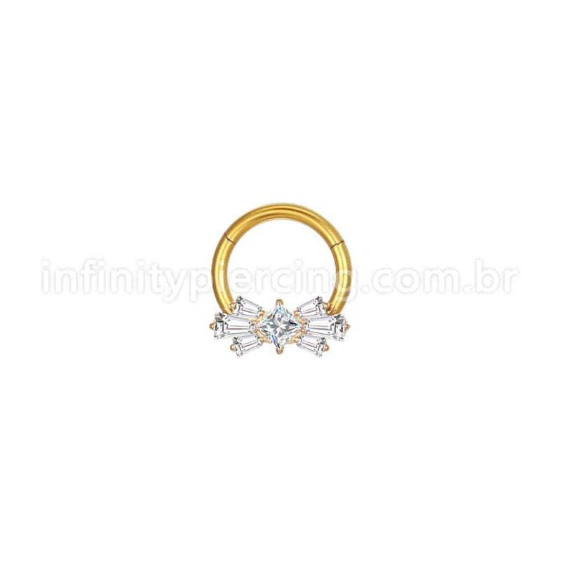 Piercing Argola Aço Cirúrgico Laço Zircônia