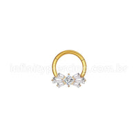 Piercing Argola Aço Cirúrgico Laço Zircônia
