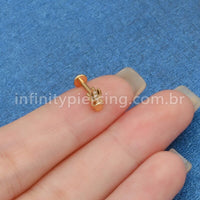 Piercing Labret Aço Cirúrgico Cacto Com Zircônia