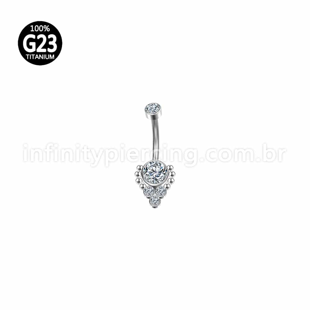 Piercing Banana Titânio Indiano Zircônia