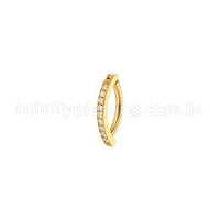 Piercing Argola Para Umbigo  Aço Cirúgico 1 Fileira Zircônia