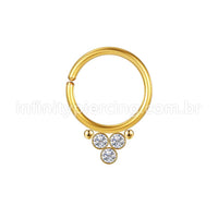 Piercing Argola Aço Cirúrgico Indiano Zircônia