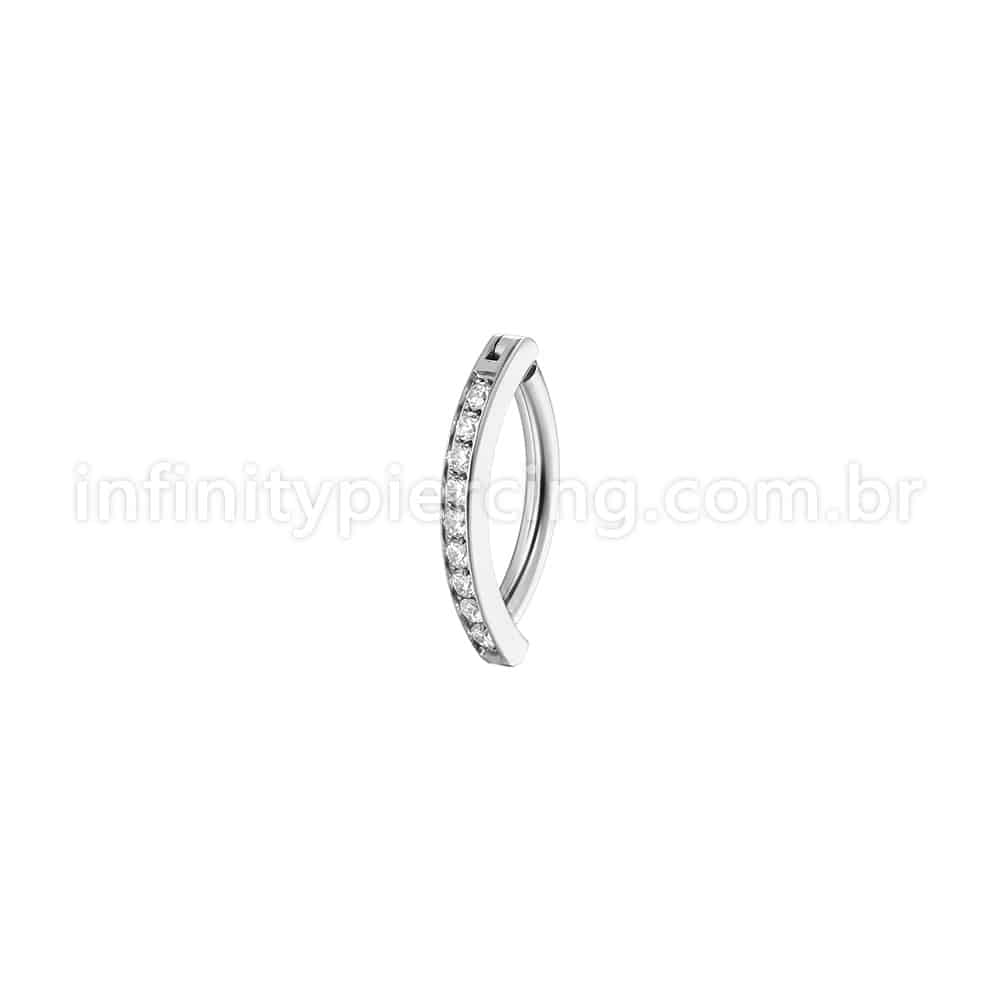 Piercing Argola Para Umbigo  Aço Cirúgico 1 Fileira Zircônia