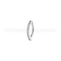 Piercing Argola Para Umbigo  Aço Cirúgico 1 Fileira Zircônia