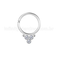 Piercing Argola Aço Cirúrgico Indiano Zircônia