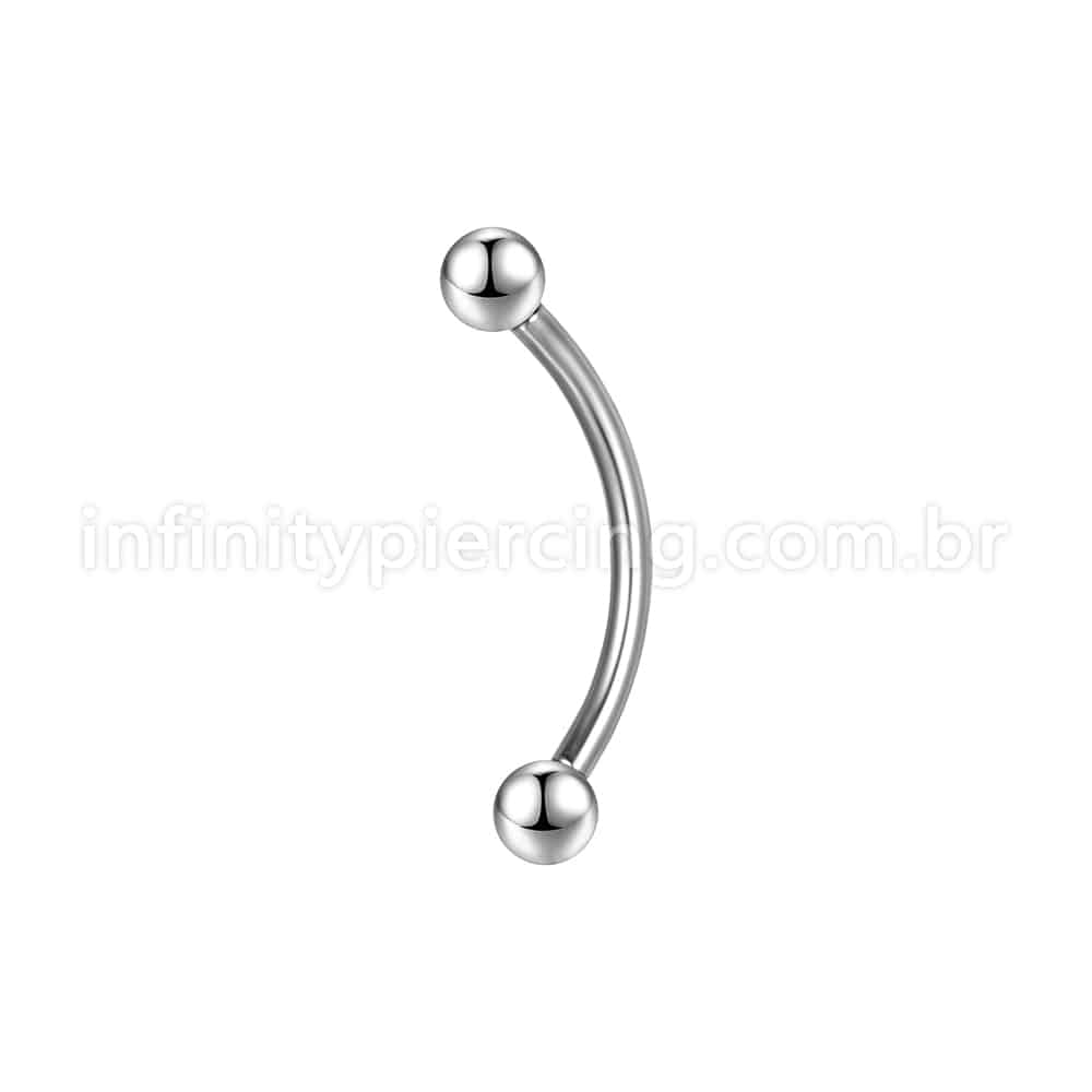 Piercing Minibarbell Curvo Aço Cirúrgico 316 L