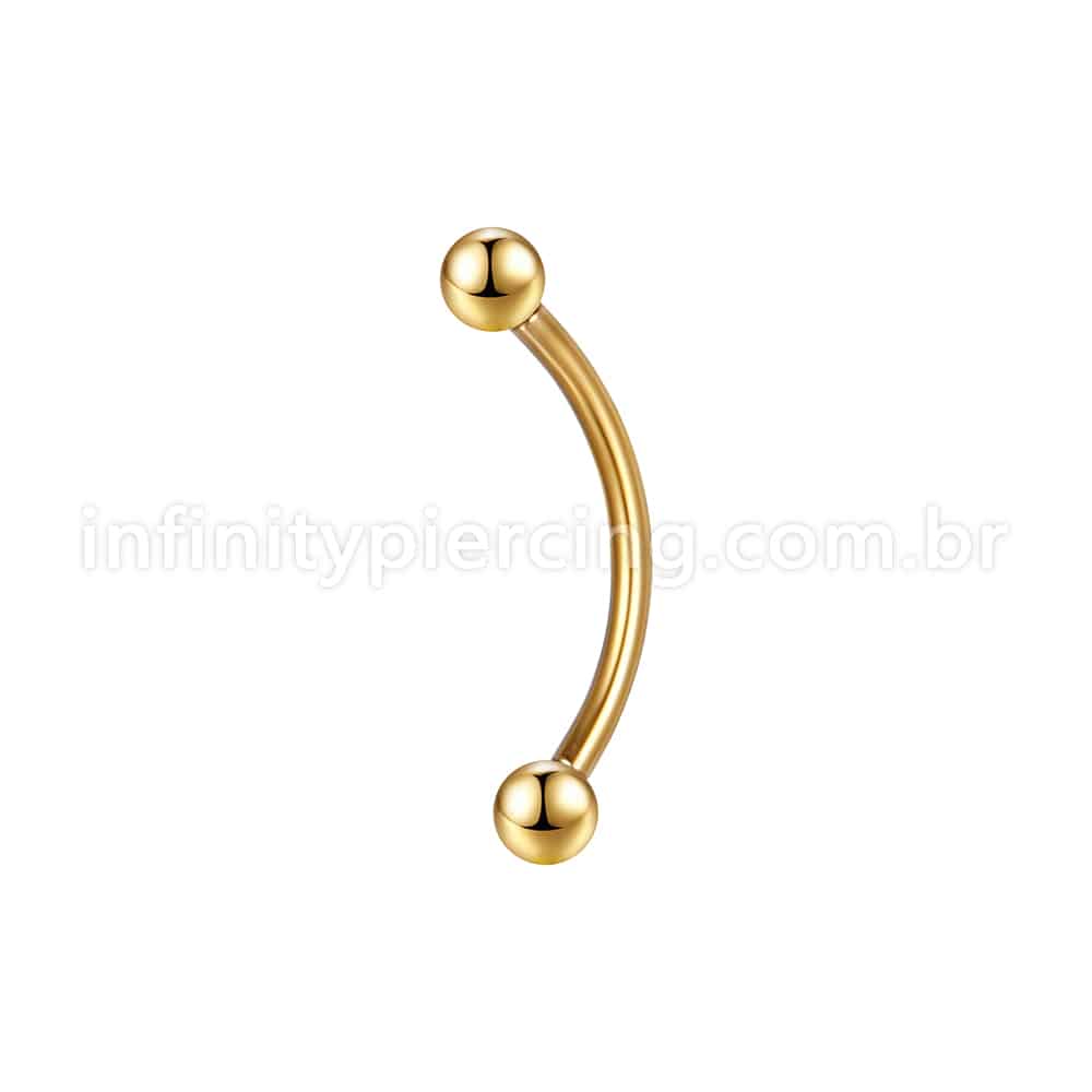 Piercing Minibarbell Curvo Aço Cirúrgico 316 L