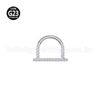 Piercing Meia Argola Titânio Segmento Articulado Zircônia Lateral